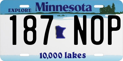 MN license plate 187NOP