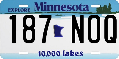 MN license plate 187NOQ