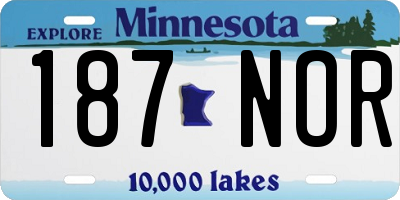 MN license plate 187NOR