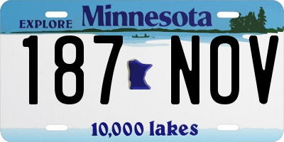 MN license plate 187NOV