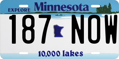 MN license plate 187NOW