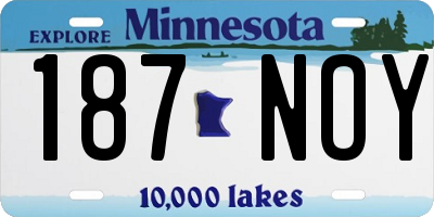 MN license plate 187NOY