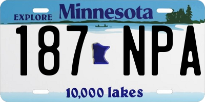 MN license plate 187NPA