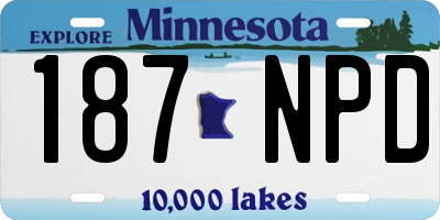 MN license plate 187NPD