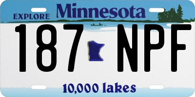 MN license plate 187NPF