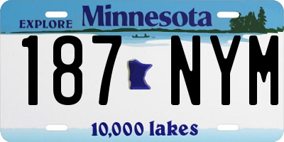 MN license plate 187NYM