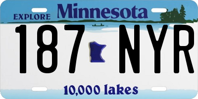 MN license plate 187NYR