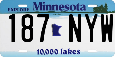 MN license plate 187NYW
