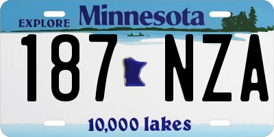 MN license plate 187NZA