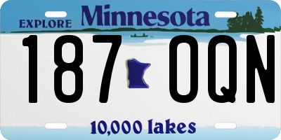 MN license plate 187OQN