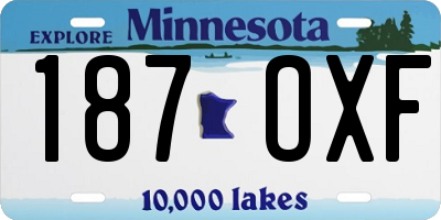 MN license plate 187OXF