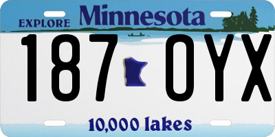 MN license plate 187OYX