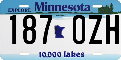 MN license plate 187OZH
