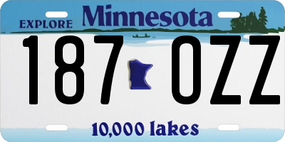 MN license plate 187OZZ