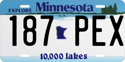 MN license plate 187PEX