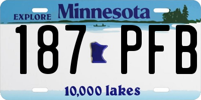 MN license plate 187PFB