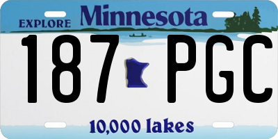 MN license plate 187PGC