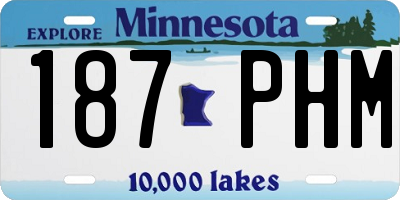 MN license plate 187PHM