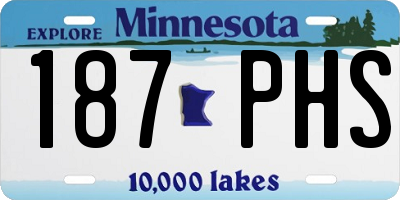 MN license plate 187PHS