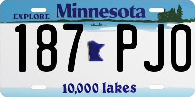 MN license plate 187PJO