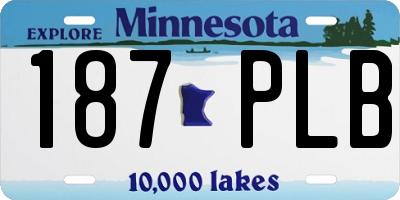 MN license plate 187PLB