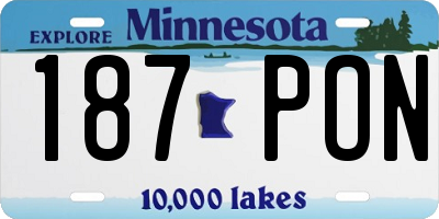 MN license plate 187PON