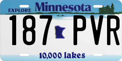 MN license plate 187PVR