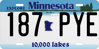 MN license plate 187PYE