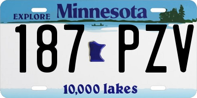 MN license plate 187PZV
