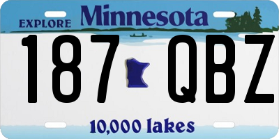 MN license plate 187QBZ