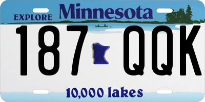 MN license plate 187QQK