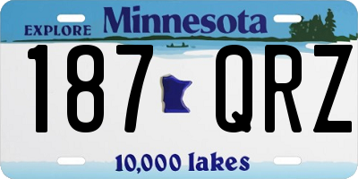 MN license plate 187QRZ