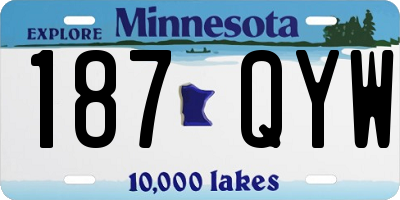 MN license plate 187QYW
