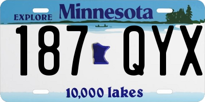 MN license plate 187QYX