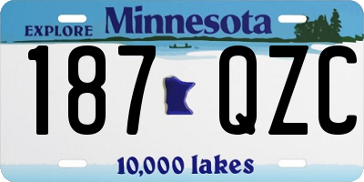 MN license plate 187QZC