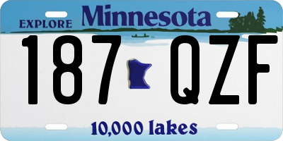 MN license plate 187QZF