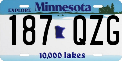 MN license plate 187QZG