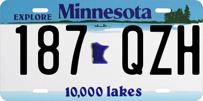 MN license plate 187QZH