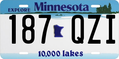 MN license plate 187QZI
