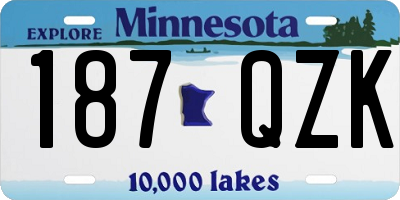 MN license plate 187QZK