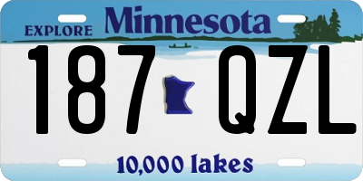 MN license plate 187QZL