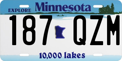 MN license plate 187QZM