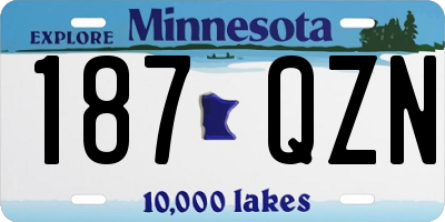 MN license plate 187QZN