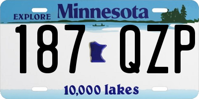MN license plate 187QZP