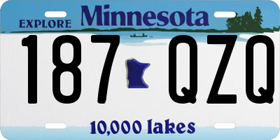 MN license plate 187QZQ