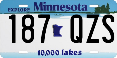 MN license plate 187QZS