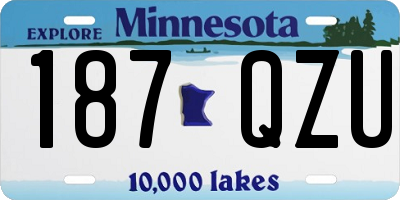 MN license plate 187QZU
