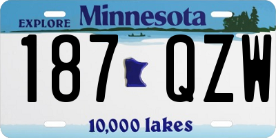 MN license plate 187QZW