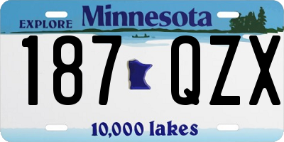 MN license plate 187QZX