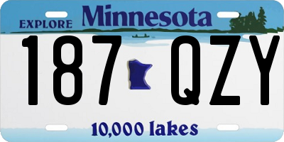 MN license plate 187QZY